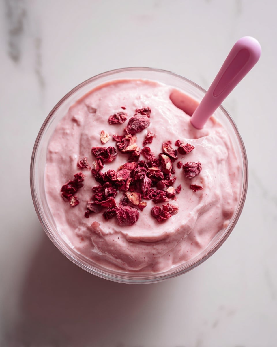 A square sheet of pink candy with a smooth, shiny texture is placed on white parchment paper over a white marbled surface. The candy is evenly cut into smaller square pieces in a grid pattern, showing 6 rows and 6 columns. The top layer is decorated with small round silver balls, white sprinkles, tiny round pink and red sprinkles, and red flower-shaped sprinkles scattered across the surface. A long silver knife is cutting through the candy, positioned diagonally in the photo. The photo taken with an iphone --ar 4:5 --v 7