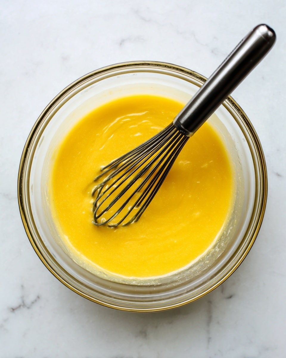 A white oval bowl filled with a thick, creamy, pale yellow salad that has a slightly lumpy texture, topped with scattered small pieces of brown pecans and a single bright red maraschino cherry in the center. The bowl is on a dark wooden surface with a white marbled texture, surrounded by a small white bowl of additional pecans and a few small white marshmallows scattered nearby. A white and black striped cloth is partially visible in the top left corner. photo taken with an iphone --ar 4:5 --v 7