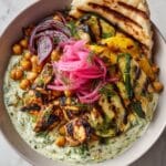 Grilled Mediterranean Chicken and Vegetables with Herby Tzatziki Recipe
