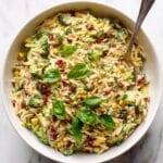 Creamy Basil Chicken with Orzo and Sun-Dried Tomatoes Recipe