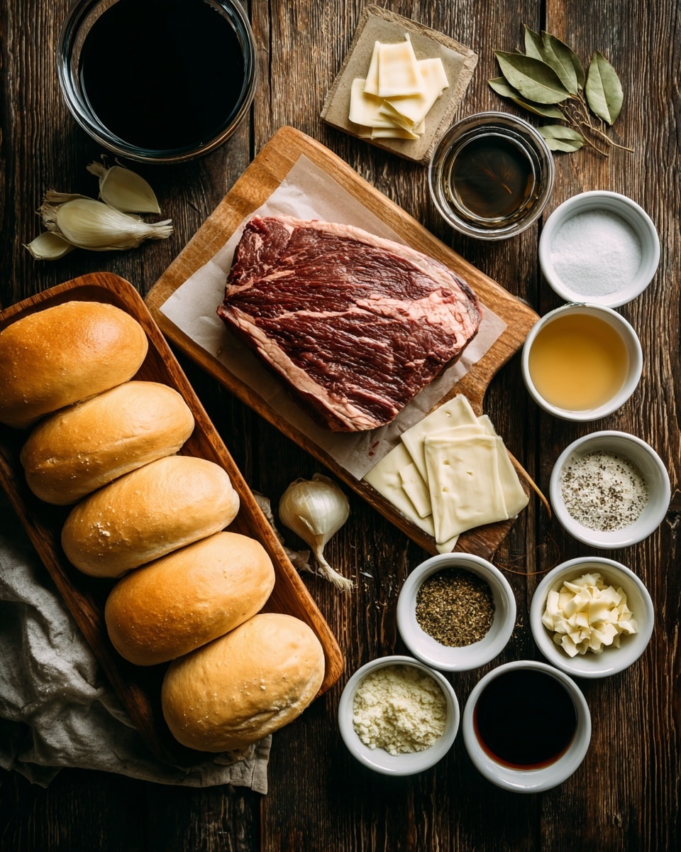 A large piece of cooked meat sits in a black slow cooker filled with a dark broth. The meat is brown with a slightly rough texture, covered with small bits of garlic and herbs scattered on top and around it. The broth surrounding the meat has floating pieces of herbs and spices, giving a speckled look to the dark liquid. The edges of the cooker show a shiny, smooth surface. photo taken with an iphone --ar 4:5 --v 7