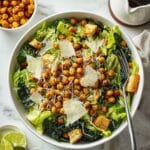 Kale Caesar Salad with Homemade Croutons and Parmesan Recipe