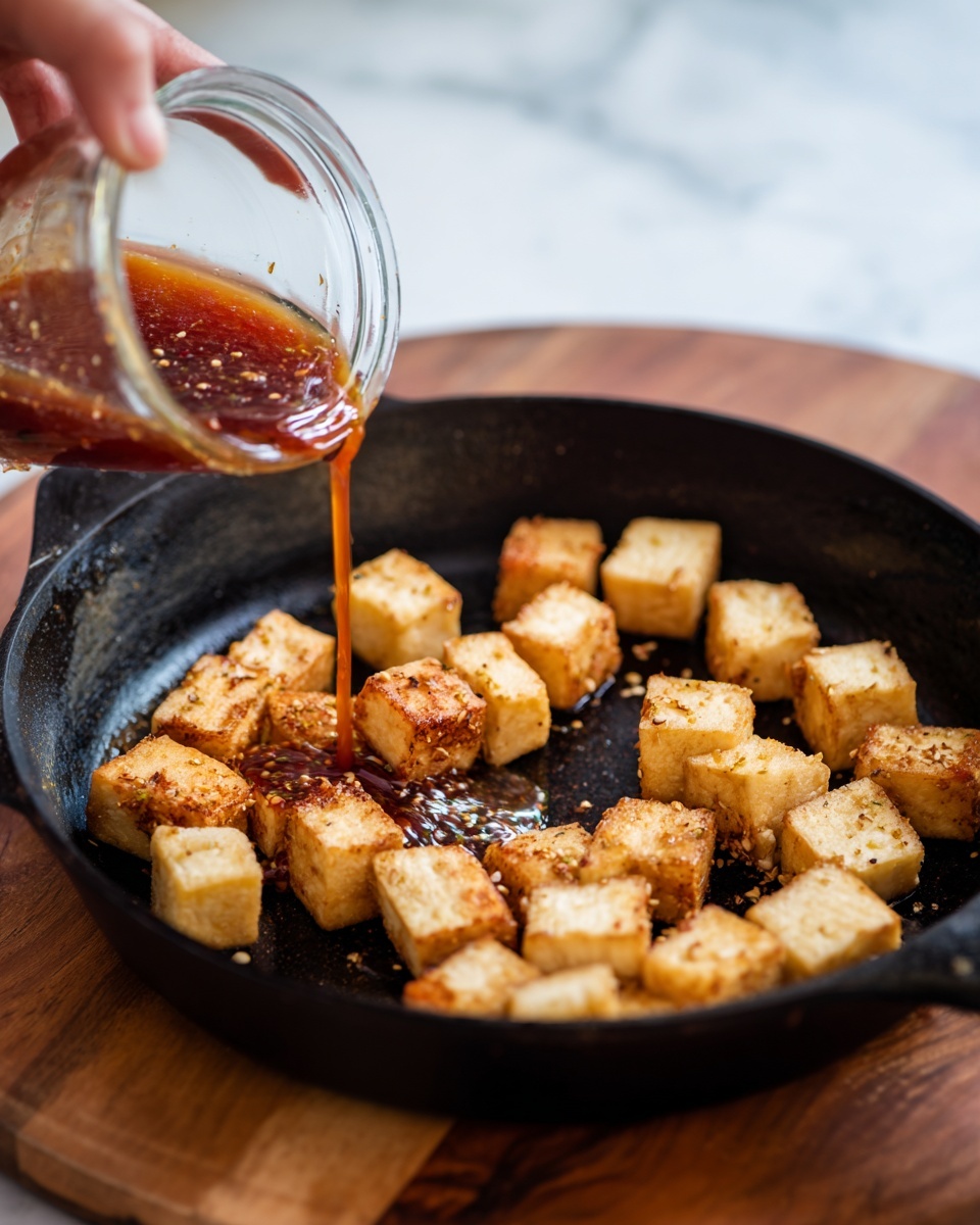 A white bowl filled with light, thin white rice noodles forming the bottom layer on the left side, topped with small golden-brown crispy tofu pieces sprinkled with red chili flakes and small green herb bits in the center. On the right side, there is a colorful mix of fresh vegetables including thin orange carrot strips, bright red pepper slices, green cucumber slices, and fresh green cilantro leaves scattered on top. Light wooden chopsticks rest diagonally on the bowl's edge. The bowl is placed on a light cloth on a white marbled surface. Photo taken with an iphone --ar 4:5 --v 7