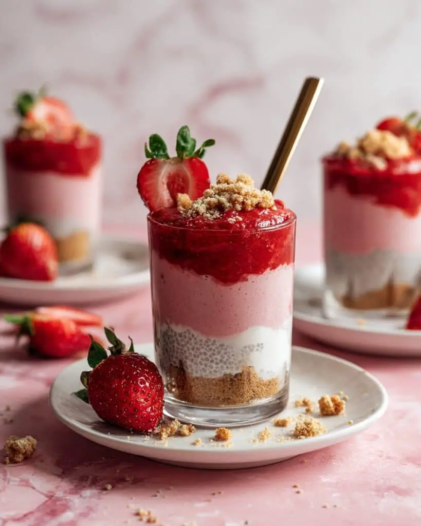 Strawberries & Cream Chia Pudding Recipe