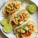 Blackened Shrimp Tacos with Spicy Slaw and Avocado Recipe