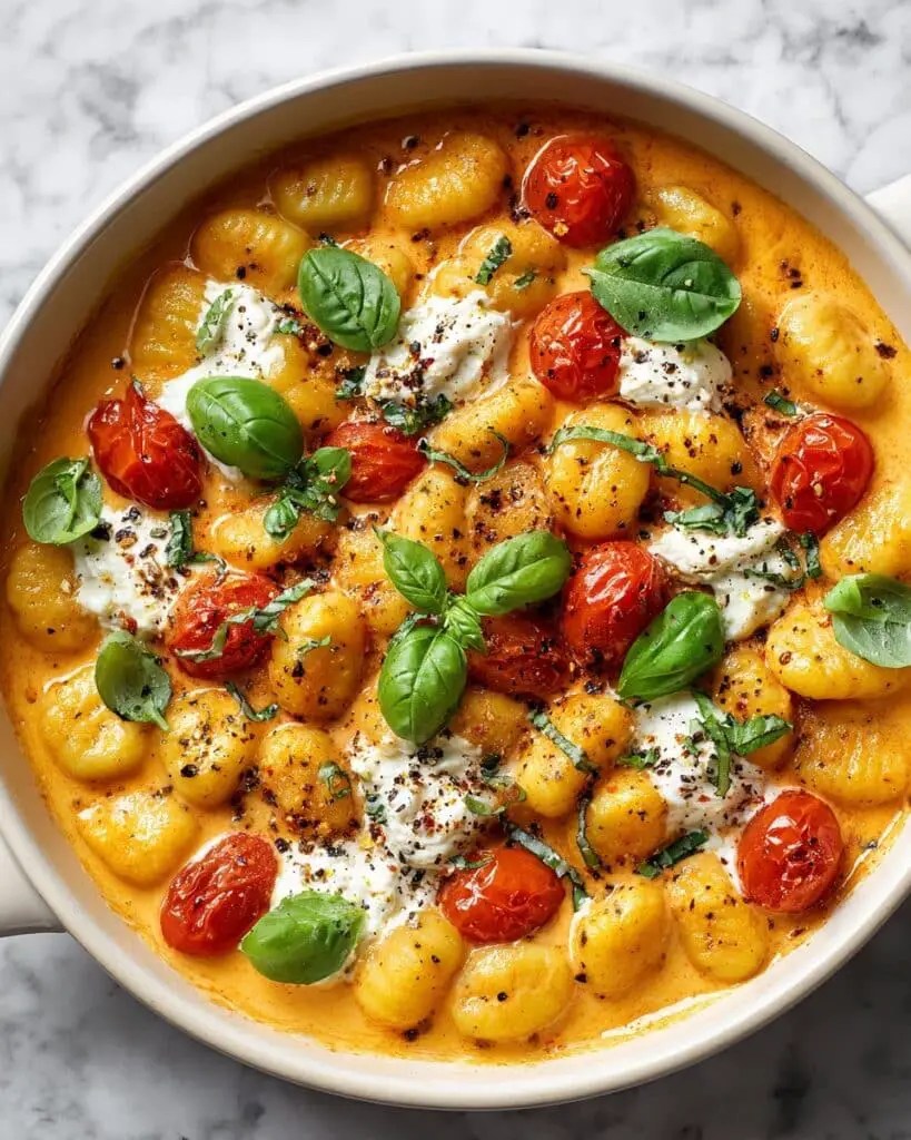 Creamy Tomato Gnocchi with Burrata Recipe