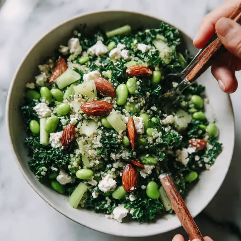 Kale Quinoa Salad with Edamame, Feta, and Lemon-Dill Dressing Recipe