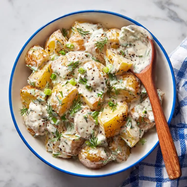 Mediterranean Roasted Potato Salad with Greek Yogurt and Cucumber Recipe