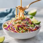 Asian Cabbage Salad with Peanut Dressing Recipe