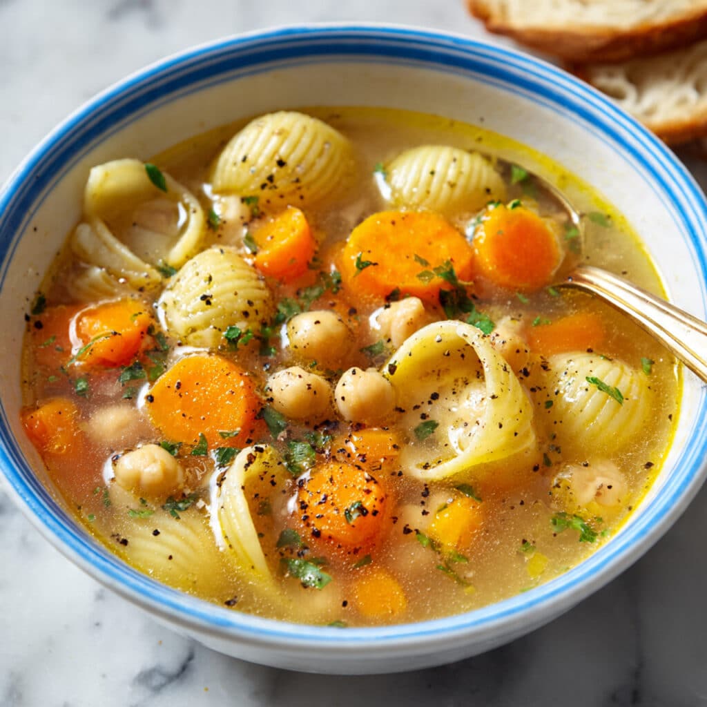 Easy Chickpea Noodle Soup Recipe
