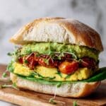 Cheesy Frittata Sandwich with Fresh Veggies Recipe