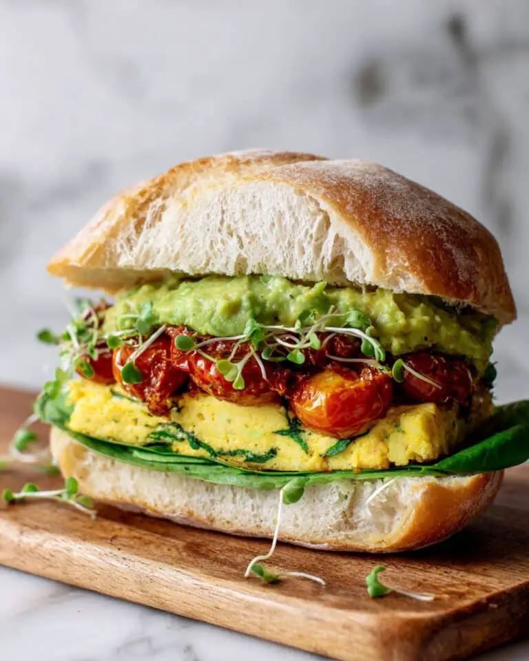 Cheesy Frittata Sandwich with Fresh Veggies Recipe