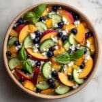 Blueberry Peach Salad with Feta and Basil Recipe
