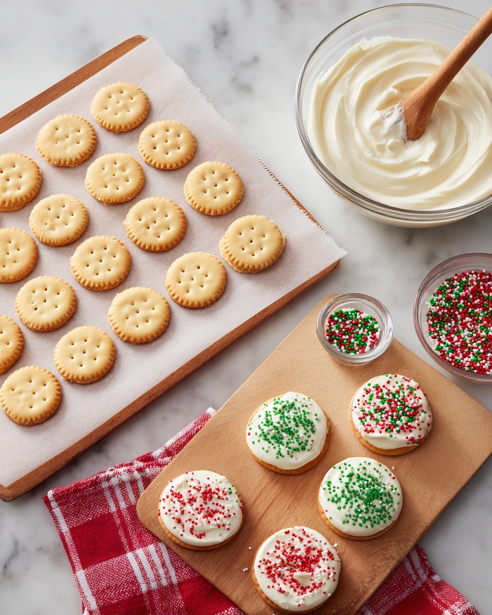 Ritz Cracker Cookies with Peanut Butter and White Chocolate Recipe - Recipe Image