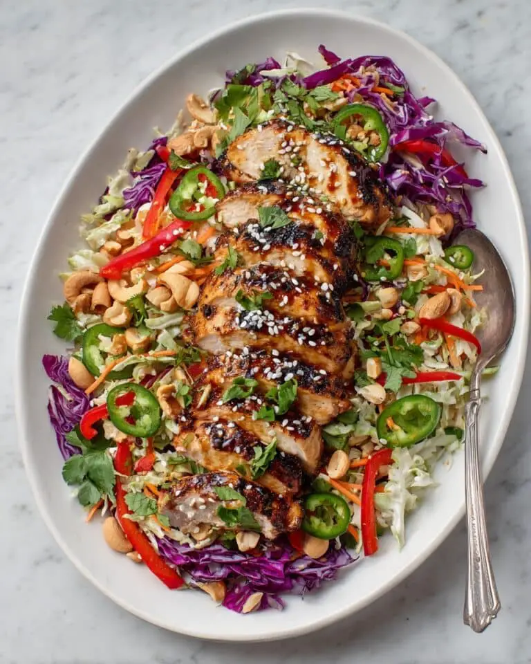 Chicken Cabbage Crunch Salad with Sesame Ginger Dressing Recipe