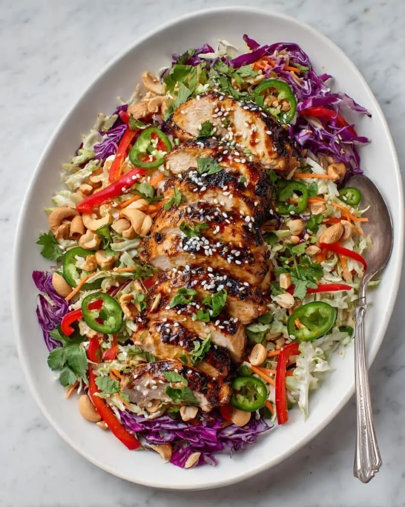 Chicken Cabbage Crunch Salad with Sesame Ginger Dressing Recipe