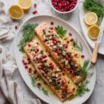 Brown Butter Pomegranate Almond and Dill Roast Salmon Recipe