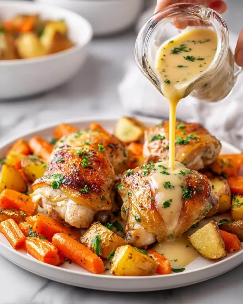 Easy Roast Chicken Dinner with Carrots, Parsnips, and Red Potatoes Recipe