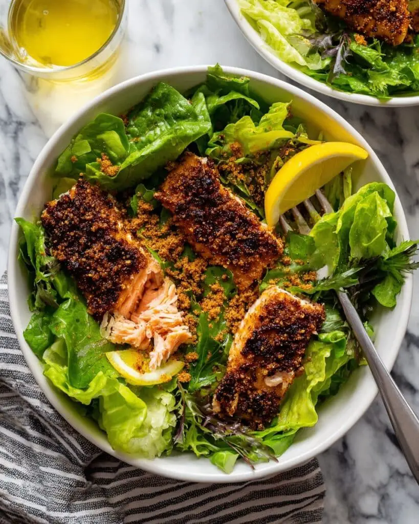 The Ultimate Blackened Salmon Caesar Salad Recipe