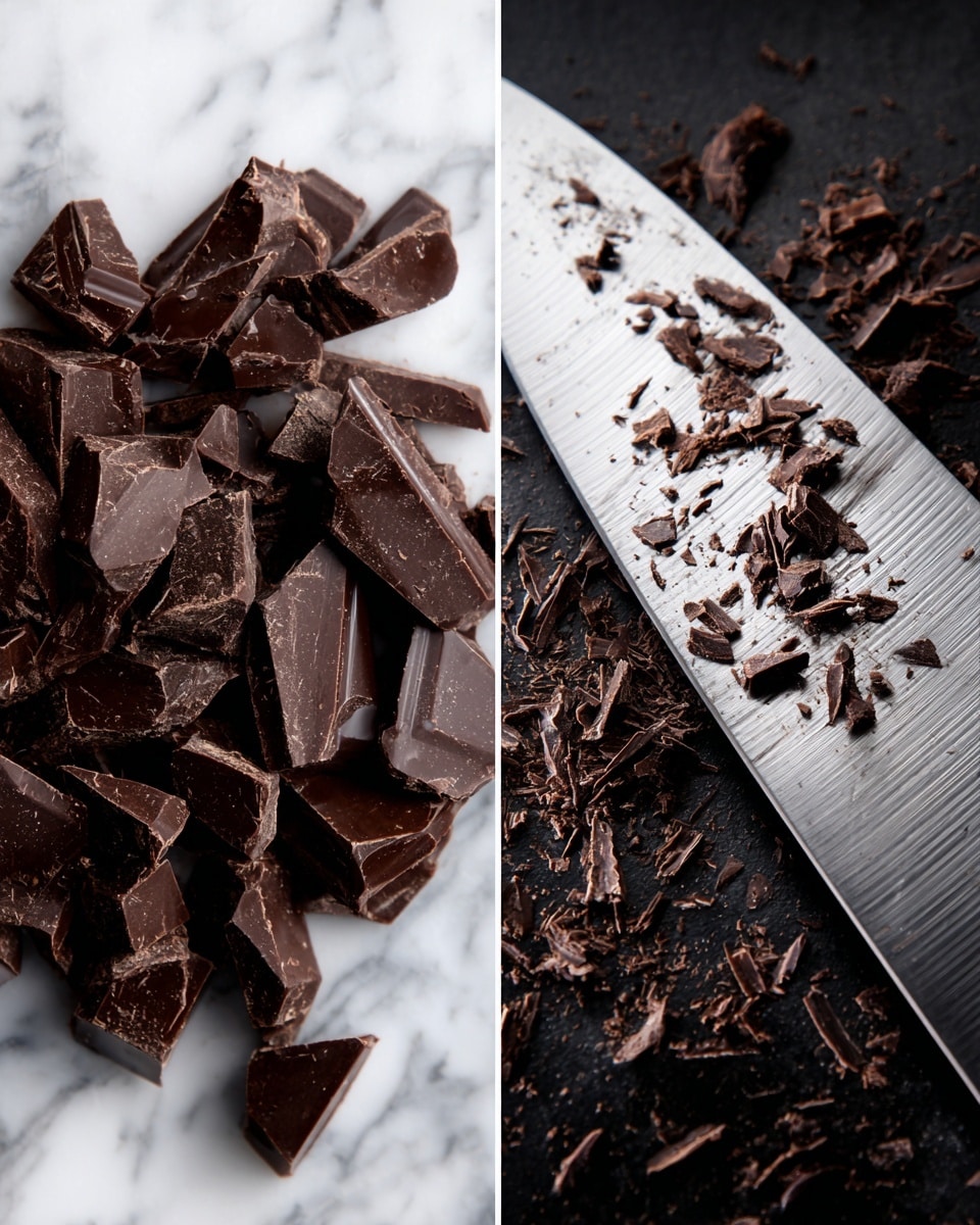 The image shows two close-up shots side by side. On the left, there is a clear glass bowl with a mix of dry ingredients like light brown cocoa powder, white baking powder, and black vanilla seeds, all sitting on a smooth dark surface. On the right, a clear mixing bowl contains a frothy liquid that is light yellow with swirls of darker yellow and amber, being stirred with a blue spatula, also on a dark surface. photo taken with an iphone --ar 4:5 --v 7