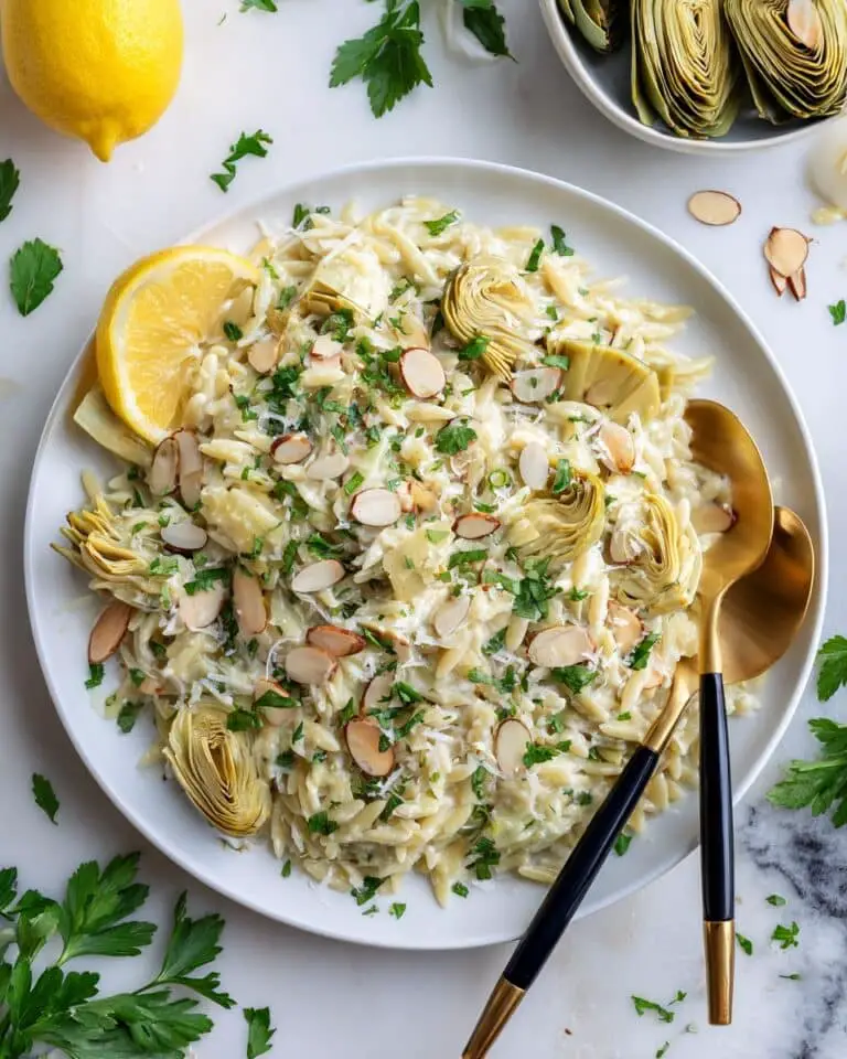 Easy Lemon Artichoke Orzo Salad Recipe