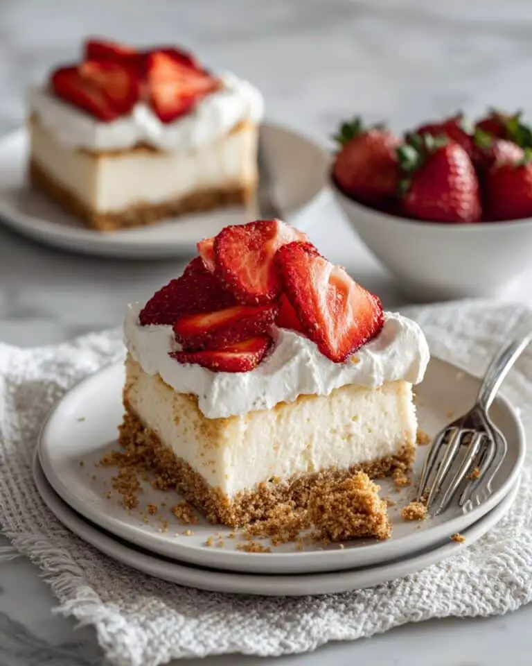 Vegan No-Bake Cheesecake Bars with Lemon and Strawberries Recipe