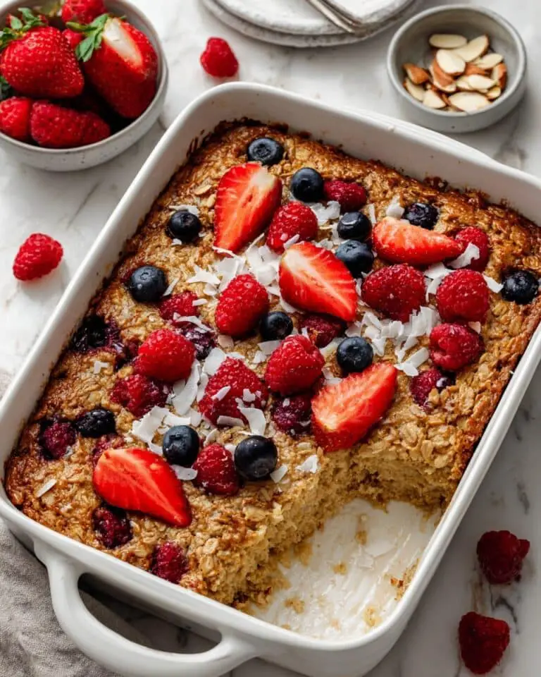 Triple Berries & Cream Baked Oatmeal Recipe