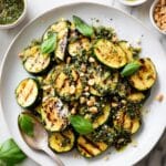 Easy Grilled Pesto Zucchini with Goat Cheese & Pine Nuts Recipe