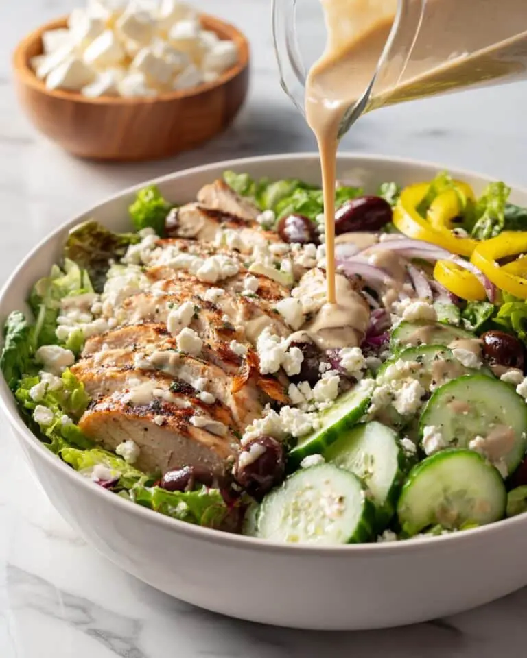 Crunchy Grilled Chicken Greek Salad with Roasted Potatoes Recipe