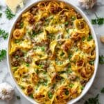 Creamy Ground Beef Stroganoff with Egg Noodles and Peas Recipe