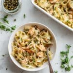 Creamy Salmon Pasta with Creme Fraiche and Capers Recipe