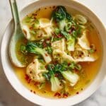 Wonton Soup with Shiitake Mushrooms and Bok Choy Recipe