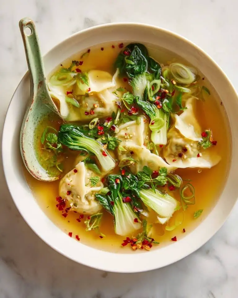 Wonton Soup with Shiitake Mushrooms and Bok Choy Recipe
