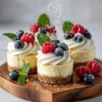 Mini Cheesecake Bites with Fresh Berries and Chantilly Cream Recipe