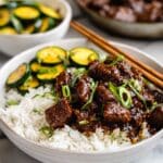 Teriyaki Steak Bites with Zucchini and Rice Recipe
