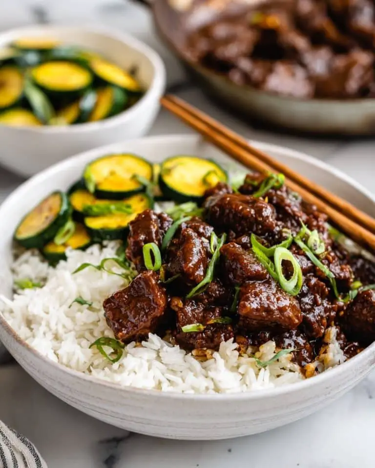Teriyaki Steak Bites with Zucchini and Rice Recipe