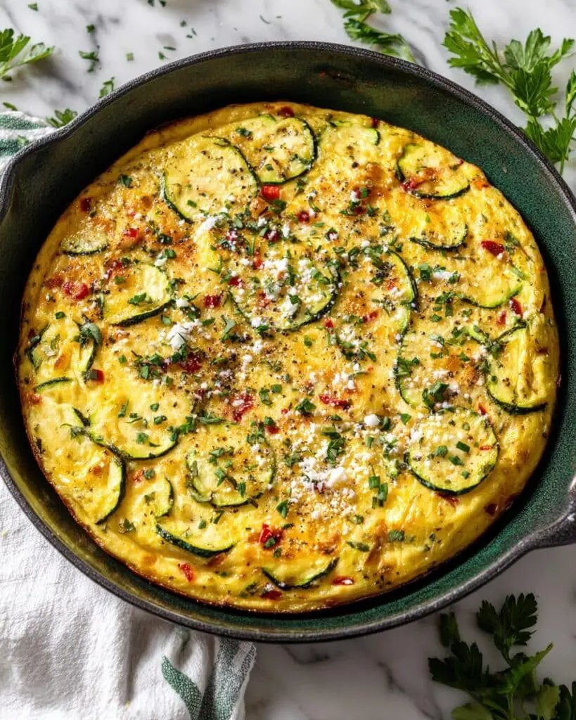 Italian Vegetable Frittata with Spinach, Zucchini, and Bell Peppers Recipe
