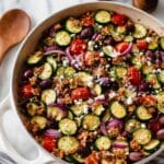 Mediterranean Ground Chicken Skillet Recipe