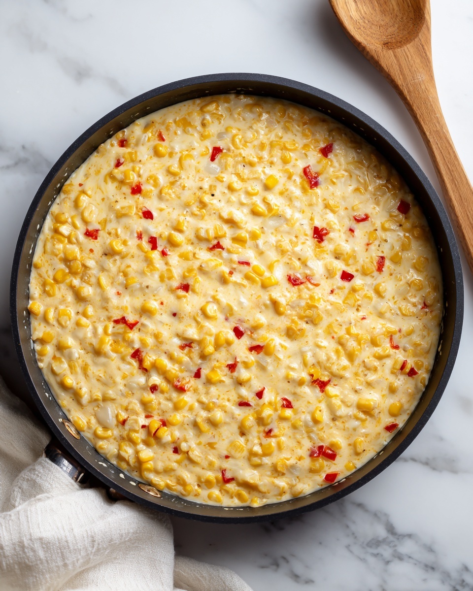 The image shows seven small glass and white bowls arranged on a white marbled surface, each containing different ingredients. There are two open cans filled with bright yellow corn kernels positioned side by side near the center. Above them is a small bowl of creamy mayonnaise with a light yellow color and soft texture. To the right of the corn is a bowl with shredded white cheese that has a soft and fluffy texture. Next to it is a bowl with two pieces of red and white crab sticks. Above the crab sticks is a small dish with fine white salt, and to its left is a bowl with a small square of yellow butter. Finally, there is a small bowl of ground black pepper positioned beside the butter. All items have clear, simple textures and colors, making them distinct on the clean white marbled surface. photo taken with an iphone --ar 4:5 --v 7