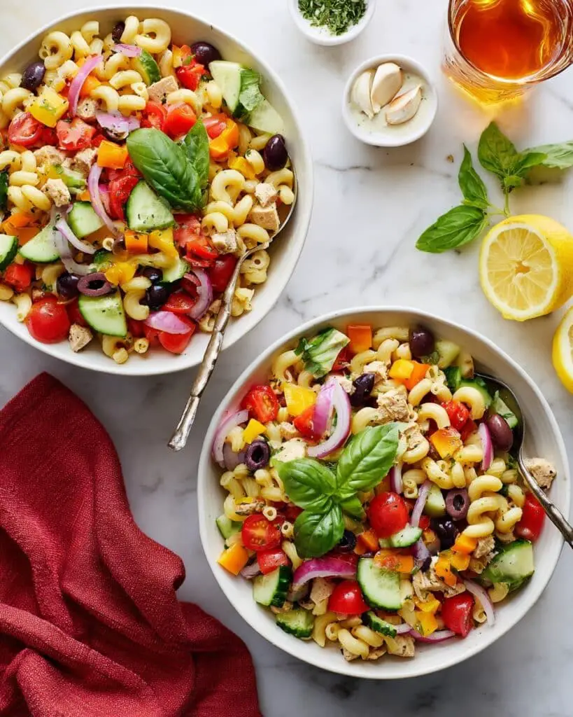 Mediterranean Quinoa Pasta Salad (Vegan) Recipe