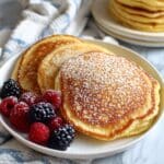 Cottage Cheese Pancakes with Berries and Sugar-Free Syrup Recipe