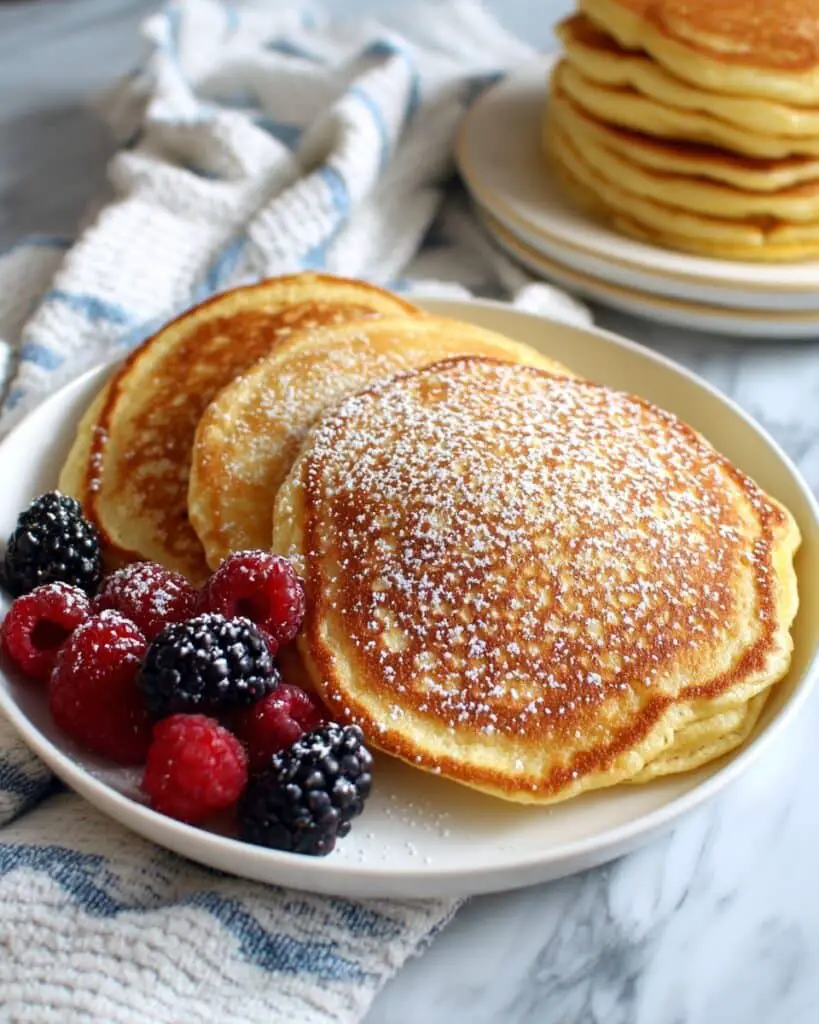 Cottage Cheese Pancakes with Berries and Sugar-Free Syrup Recipe