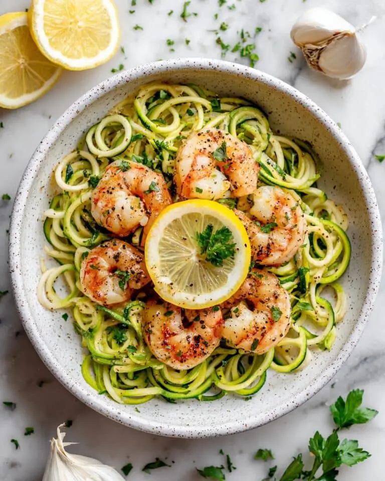 15 Minute Garlic Shrimp Zoodles Recipe