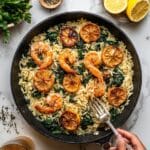 One Skillet Lemon Pepper Shrimp and Orzo Recipe