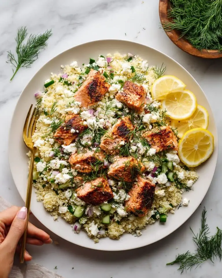 Salmon Couscous Salad with Feta Dressing Recipe