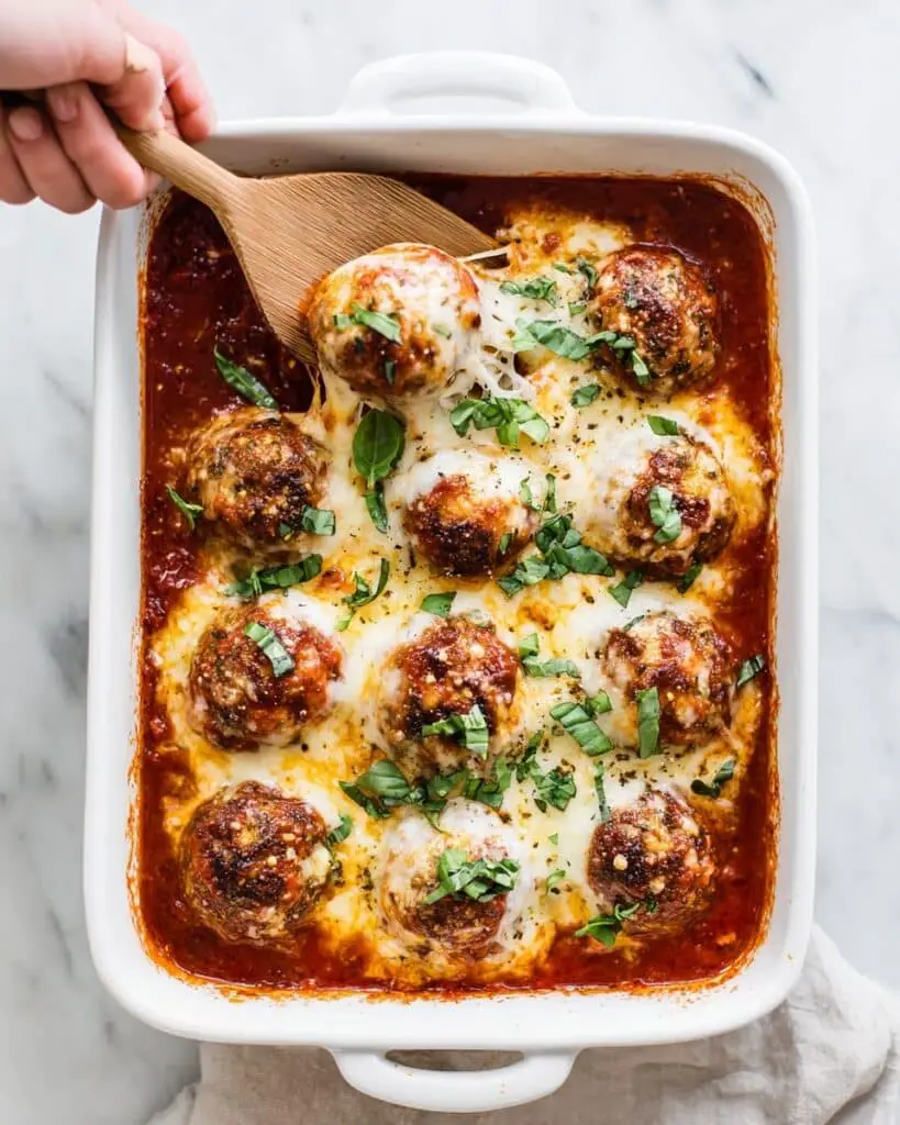 Cheesy Meatballs with Marinara Sauce Recipe