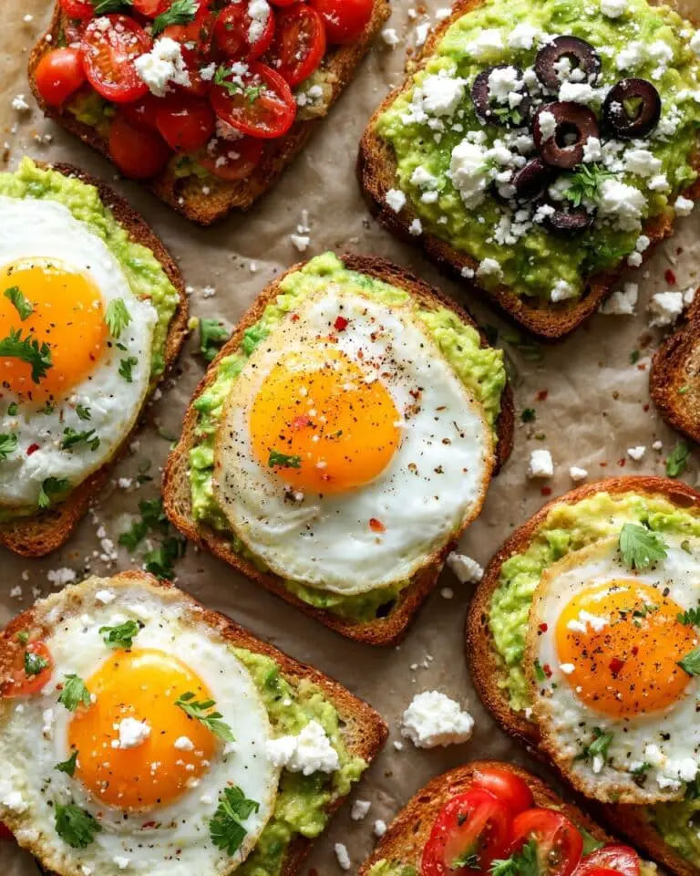 Creamy Avocado Toast with Gourmet Toppings and Perfectly Cooked Eggs Recipe