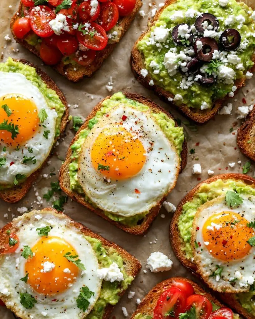 Creamy Avocado Toast with Gourmet Toppings and Perfectly Cooked Eggs Recipe