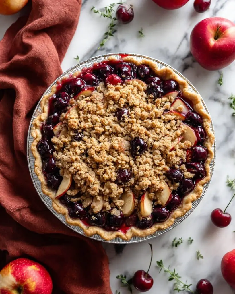 Vegan Apple Cranberry Crumble Pie Recipe