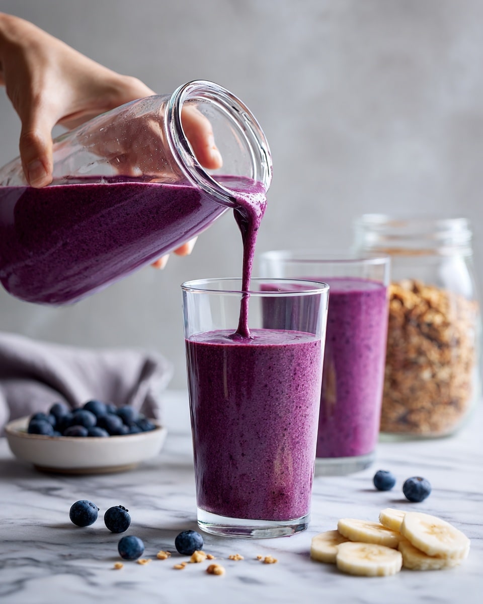 Peanut Butter Blueberry Banana Smoothie Recipe - Recipe Image